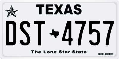 TX license plate DST4757