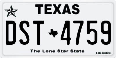 TX license plate DST4759