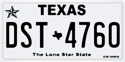 TX license plate DST4760
