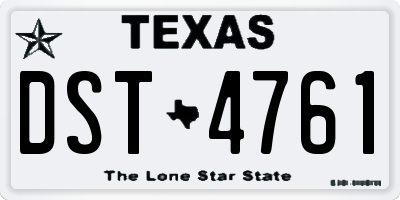 TX license plate DST4761