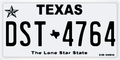 TX license plate DST4764