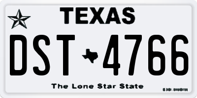 TX license plate DST4766
