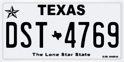 TX license plate DST4769