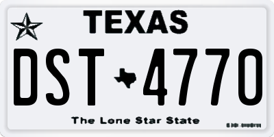 TX license plate DST4770