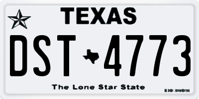 TX license plate DST4773