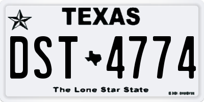 TX license plate DST4774