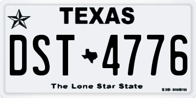 TX license plate DST4776