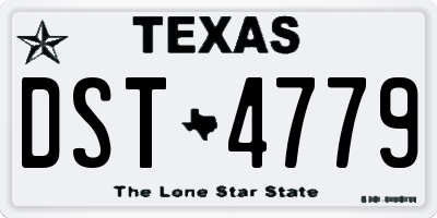 TX license plate DST4779