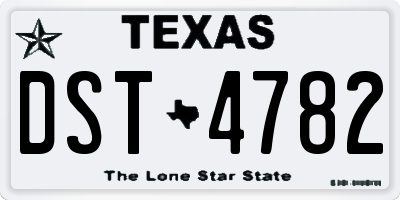 TX license plate DST4782
