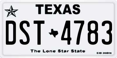 TX license plate DST4783