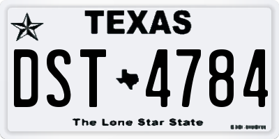 TX license plate DST4784