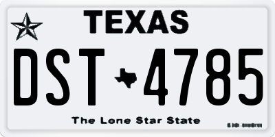 TX license plate DST4785