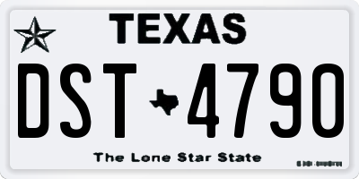 TX license plate DST4790
