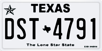 TX license plate DST4791