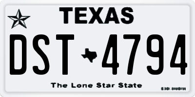TX license plate DST4794