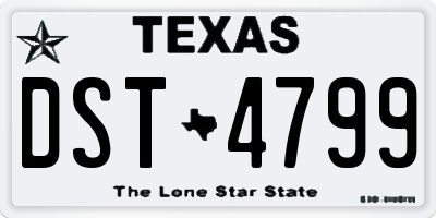 TX license plate DST4799