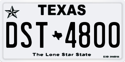 TX license plate DST4800