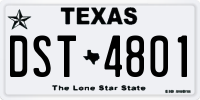 TX license plate DST4801