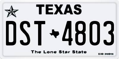 TX license plate DST4803