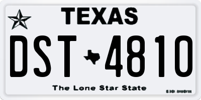 TX license plate DST4810