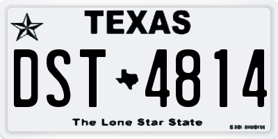 TX license plate DST4814