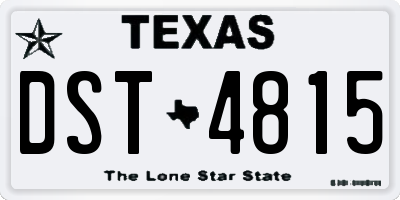 TX license plate DST4815
