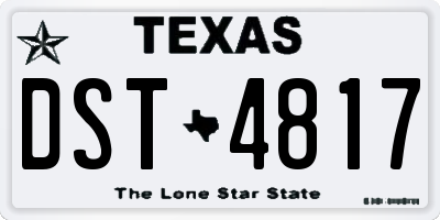 TX license plate DST4817