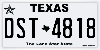 TX license plate DST4818