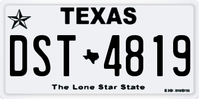 TX license plate DST4819