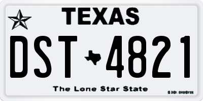 TX license plate DST4821
