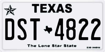 TX license plate DST4822