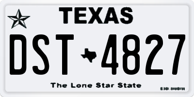 TX license plate DST4827