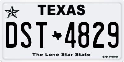 TX license plate DST4829