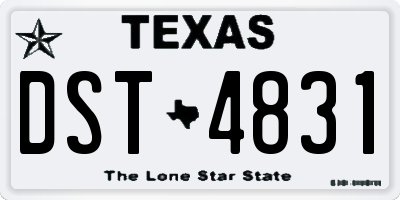 TX license plate DST4831