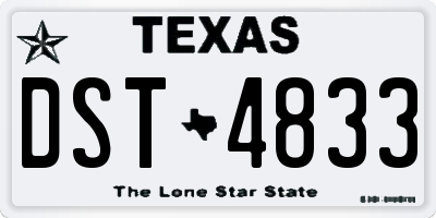 TX license plate DST4833