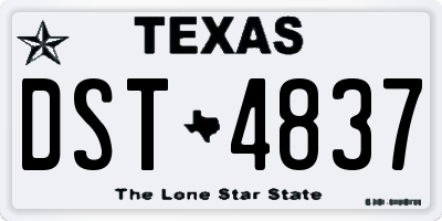 TX license plate DST4837