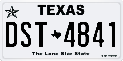 TX license plate DST4841