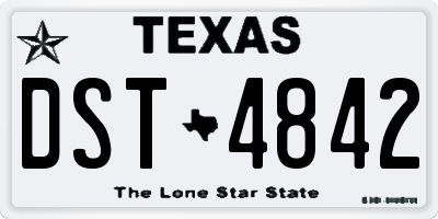 TX license plate DST4842