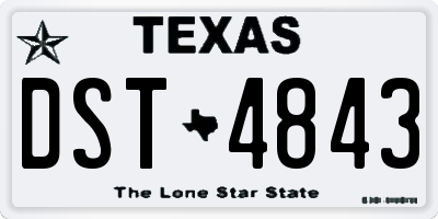 TX license plate DST4843