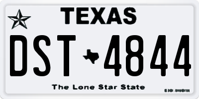 TX license plate DST4844