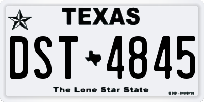 TX license plate DST4845