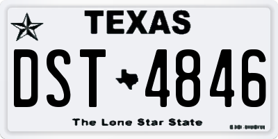 TX license plate DST4846