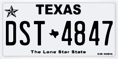 TX license plate DST4847