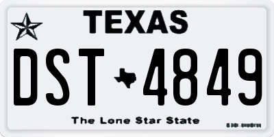 TX license plate DST4849