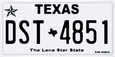 TX license plate DST4851