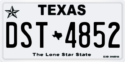 TX license plate DST4852