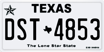 TX license plate DST4853