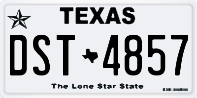 TX license plate DST4857