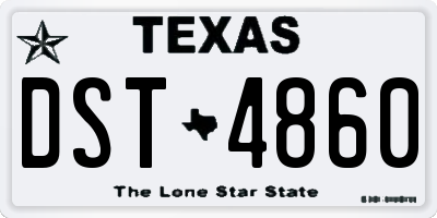 TX license plate DST4860