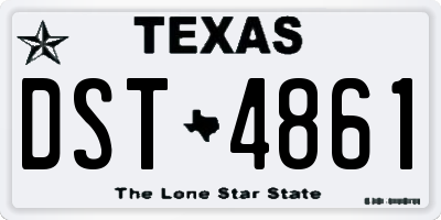 TX license plate DST4861